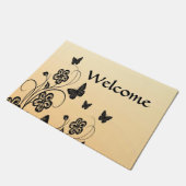 Peach Butterfly Garden Welkom Deurmat (Schuin)