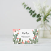 Peach Cactus Floral Registry Insert Informatiekaartje (Staand voorkant)
