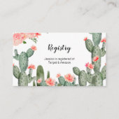 Peach Cactus Floral Registry Insert Informatiekaartje (Voorkant)