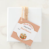 Peach Canning Jar Square Hang Label (In situ)