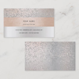 Peach Champaign Grey Vip Stripes Confetti Silver Visitekaartje