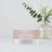 Peach Champaign Grey Vip Stripes Confetti Silver Visitekaartje (Staand voorkant)