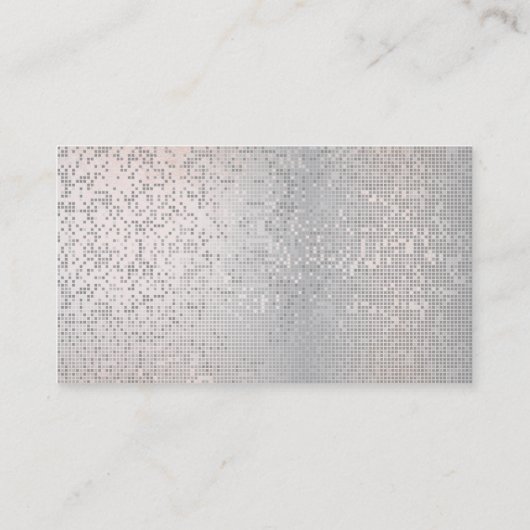 Peach Champaign Grey Vip Stripes Confetti Silver Visitekaartje (Achterkant)