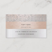 Peach Champaign Grey Vip Stripes Confetti Silver Visitekaartje (Voorkant)