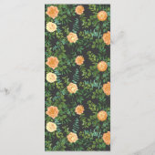 Peach Charcoal Gray Peony Roos Wedding Menu (Achterkant)