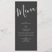 Peach Charcoal Gray Peony Roos Wedding Menu (Voorkant)
