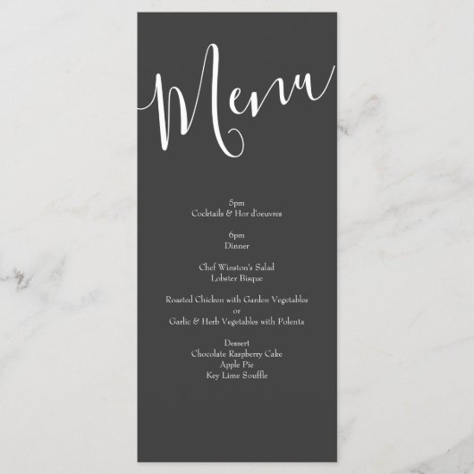 Peach Charcoal Gray Peony Roos Wedding Menu (Voorkant)