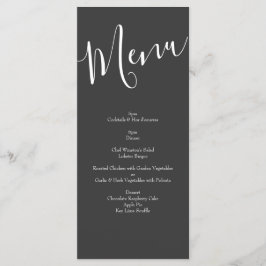 Peach Charcoal Gray Peony Roos Wedding Menu