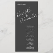 Peach Charcoal Gray Peony Roos Wedding Programs Menu (Voorkant)