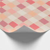 Peach Check Blush Roze geruit pastelpatroon Cadeaupapier (Hoek)
