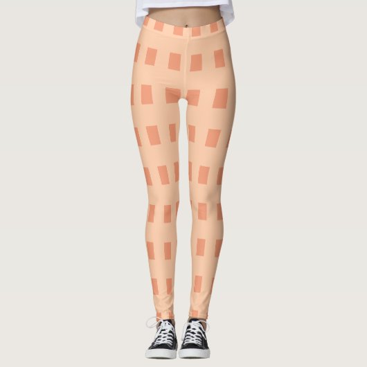 Peach check leggings (Voorkant)
