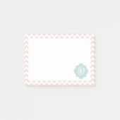 Peach Chevron Ikat monogrammed Post It Notes (Voorkant)