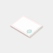 Peach Chevron Ikat monogrammed Post It Notes (Schuin)