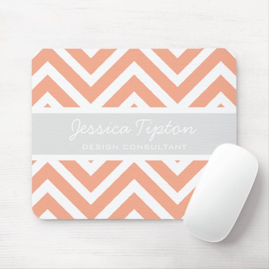 Peach Chevron Mousepad | TBM Muismat (Met muis)