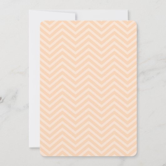 Peach Chevron Wedding Invitations Kaart (Achterkant)