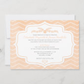 Peach Chevron Wedding Invitations Kaart (Voorkant)