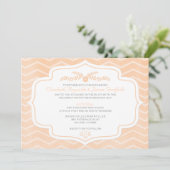 Peach Chevron Wedding Invitations Kaart (Staand voorkant)