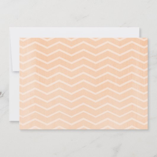 Peach Chevron Wedding Invitations Kaart (Achterkant)