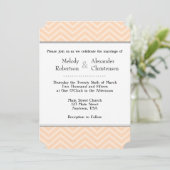 Peach Chevron Wedding Invitations Kaart (Staand voorkant)