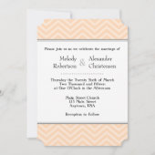 Peach Chevron Wedding Invitations Kaart (Voorkant)