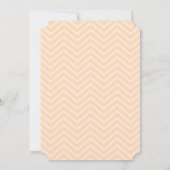 Peach Chevron Wedding Invitations Kaart (Achterkant)