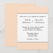 Peach Chevron Wedding Invitations Kaart (Voorkant / Achterkant)
