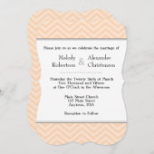 Peach Chevron Wedding Invitations Kaart (Voorkant / Achterkant)