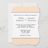 Peach Chevron Wedding Invitations Kaart (Voorkant)