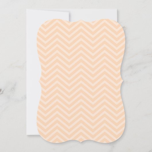 Peach Chevron Wedding Invitations Kaart (Achterkant)