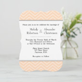 Peach Chevron Wedding Invitations Kaart (Staand voorkant)
