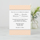 Peach Chevron Wedding Invitations Kaart (Staand voorkant)