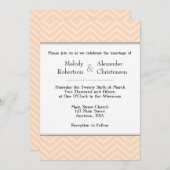 Peach Chevron Wedding Invitations Kaart (Voorkant / Achterkant)