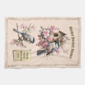 Peach Chickade Home Sweet Home Theedoek (Horizontaal)