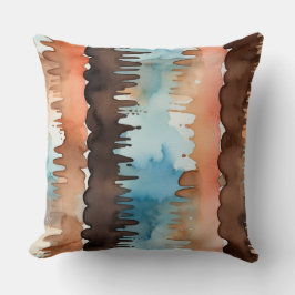 Peach Chocolate en Blauw abstract Kussen