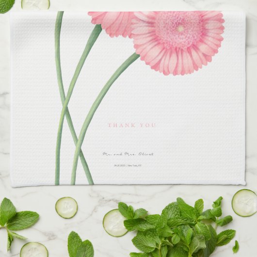 Peach Chrysanthemum dank u Theedoek (Gevouwen)