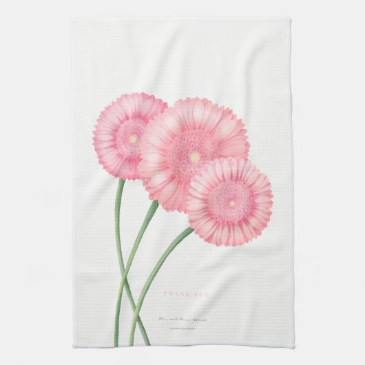 Peach Chrysanthemum dank u Theedoek (Verticaal)