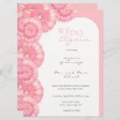 Peach Chrysanthemum Vow Vernieuwing 10 Jaar Uitnod Menu (Voorkant / Achterkant)