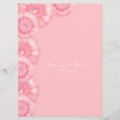 Peach Chrysanthemum Vow Vernieuwing 25 Jaar Uitnod Menu (Achterkant)