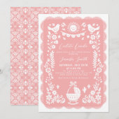 Peach Cielito Lindo Baby shower Uitnodiging (Voorkant / Achterkant)