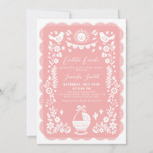 Peach Cielito Lindo Baby shower Uitnodiging