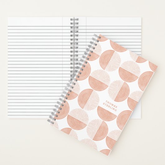 Peach Circle Geometric Pattern Spiral Notitieboek (Binnen)