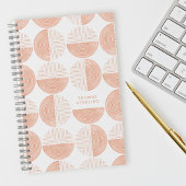Peach Circle Geometric Pattern Spiral Notitieboek