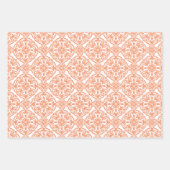 Peach Classic  naadloos Damask-patroon Inpakpapier Vel (Voorkant)