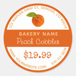 Peach Cobbler Bakery Round Sticker