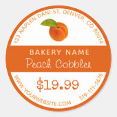 Peach Cobbler Bakery Round Sticker (Voorkant)