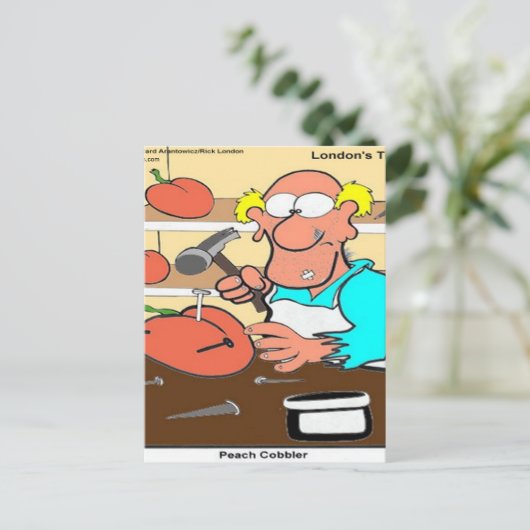 Peach Cobbler Funny LTCartoons Briefkaart (Staand voorkant)