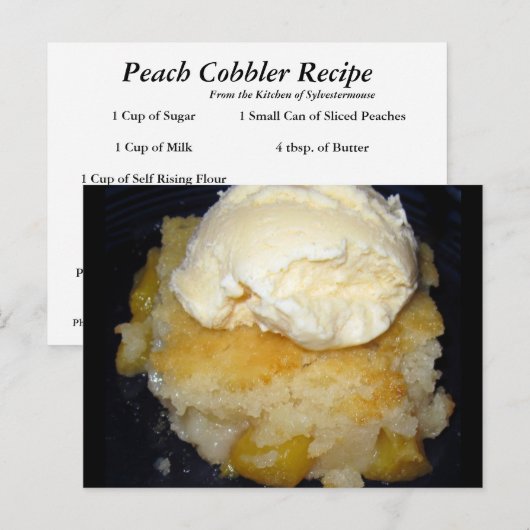 Peach Cobbler Recipe Briefkaart (Voorkant / Achterkant)