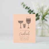 Peach Cocktail Party Kaart (Staand voorkant)