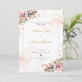 Peach Color Wedding Invitations Kaart (Staand voorkant)