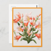 PEACH COLORED FLOWERS #1 BRIEFKAART (Voorkant / Achterkant)